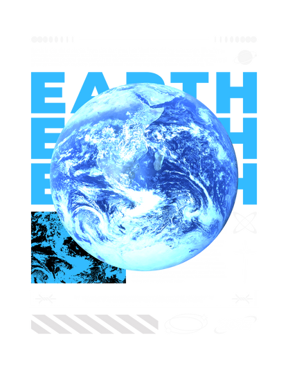 Sci-Fi & Futuristic Planet Earth T-shirt Desighn Editable And Printable