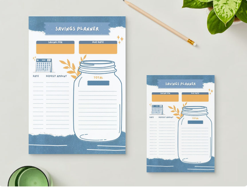 Saving Planner Itinerary Track And Control Your Money Finances And Savings Digital Print or Usage Editable SVG included