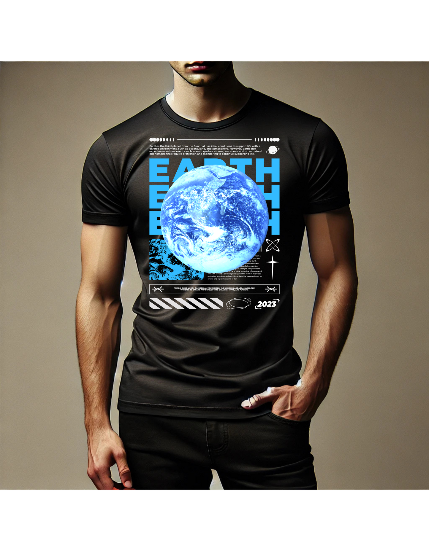 Sci-Fi & Futuristic Planet Earth T-shirt Desighn Editable And Printable