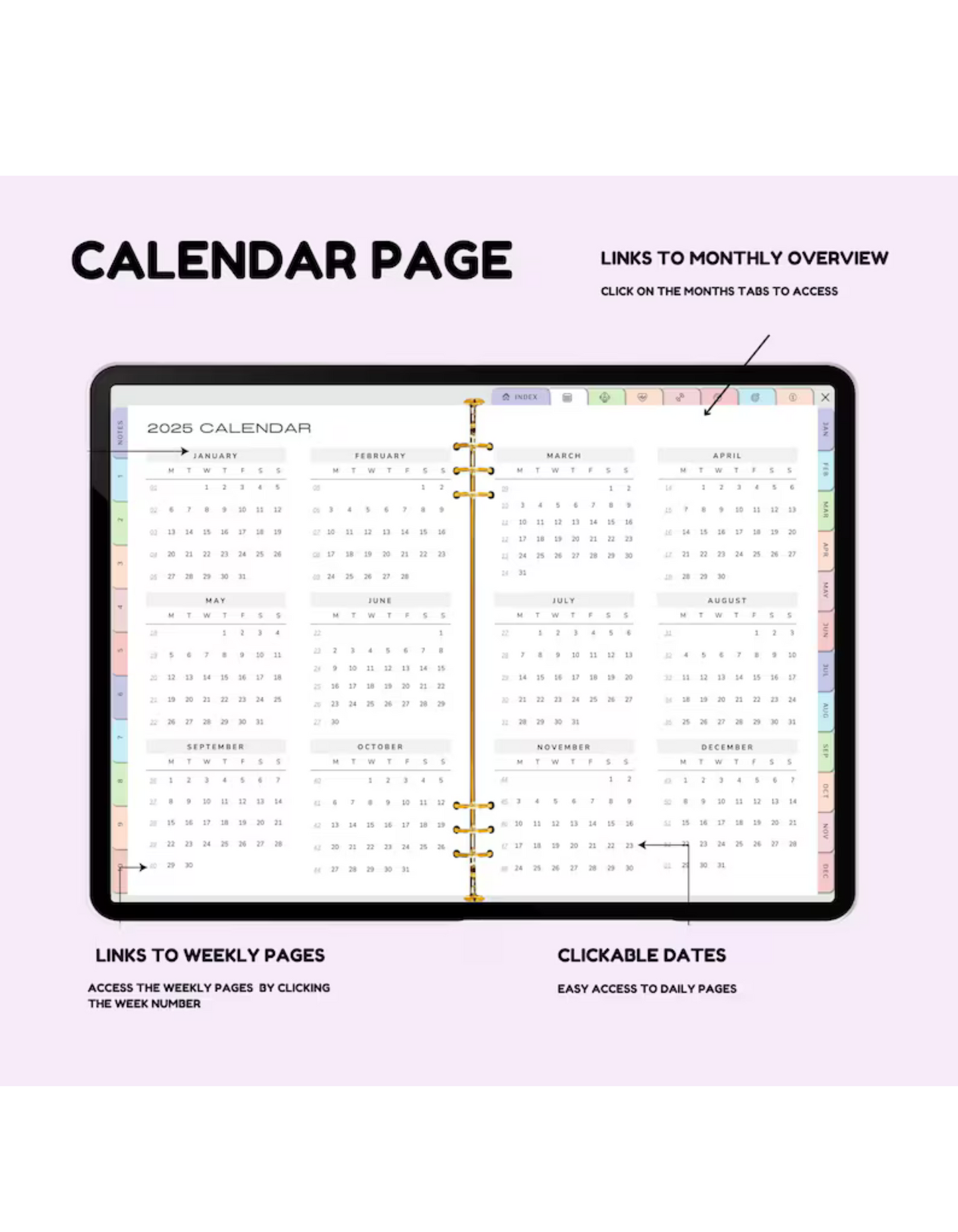 All-in-One Undated Digital Planner 2025 | Digital Planner | Goodnotes Planner | Notability Planner | Weekly Planner | Daily Planner