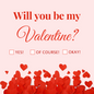 Be My Valentine on 14th February Love Design Gift Card Printable SVG included