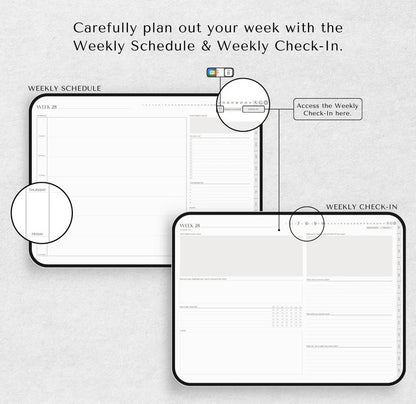 Digital Planner Undated | LANDSCAPE Planner | iPad Planner | GoodNotes Planner, Notability Templates, Daily Planner, Weekly, Monthly journal