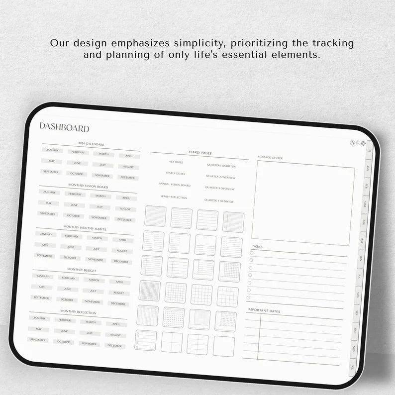 Digital Planner Undated | LANDSCAPE Planner | iPad Planner | GoodNotes Planner, Notability Templates, Daily Planner, Weekly, Monthly journal