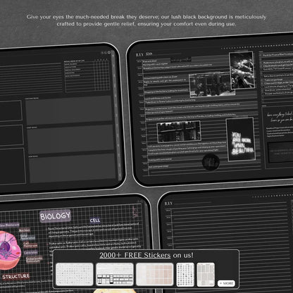 Digital Planner | Undated Goodnotes Planner | ADHD Planner, Dark Mode Journal, iPad Calendar, Notability Templates, Landscape Daily Schedule
